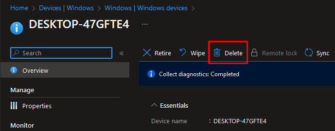 Intune - Remove device from infrastructure