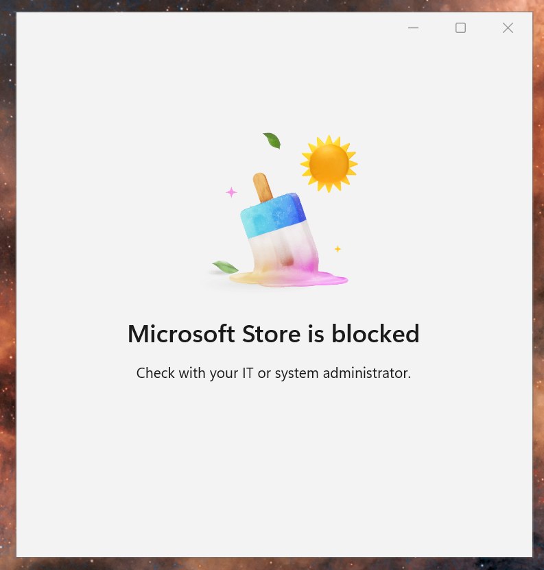 Microsoft Stored is blocked