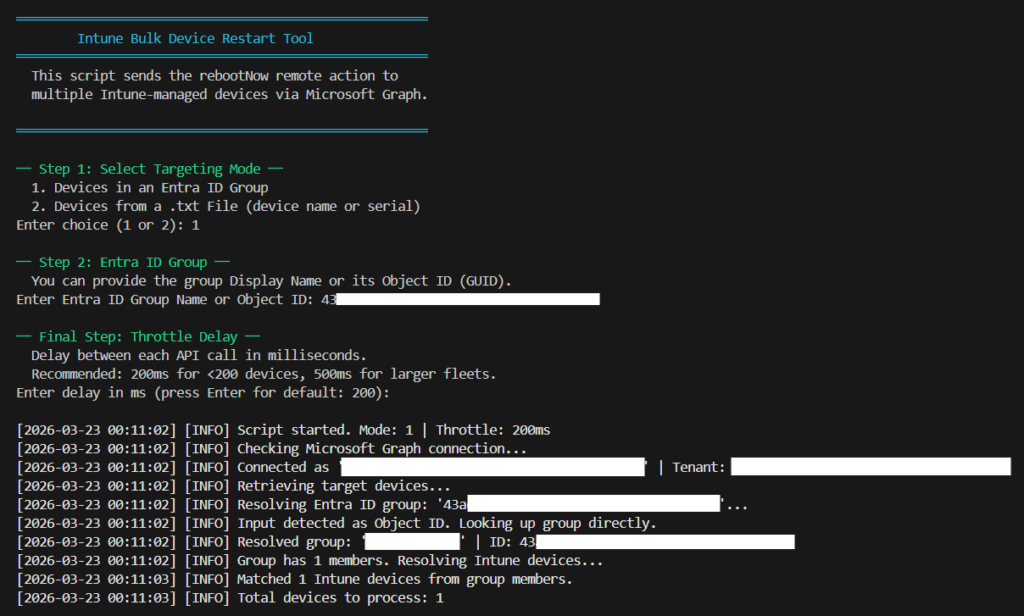 Bulk Restart Intune Devices with PowerShell and Graph API - exec 1