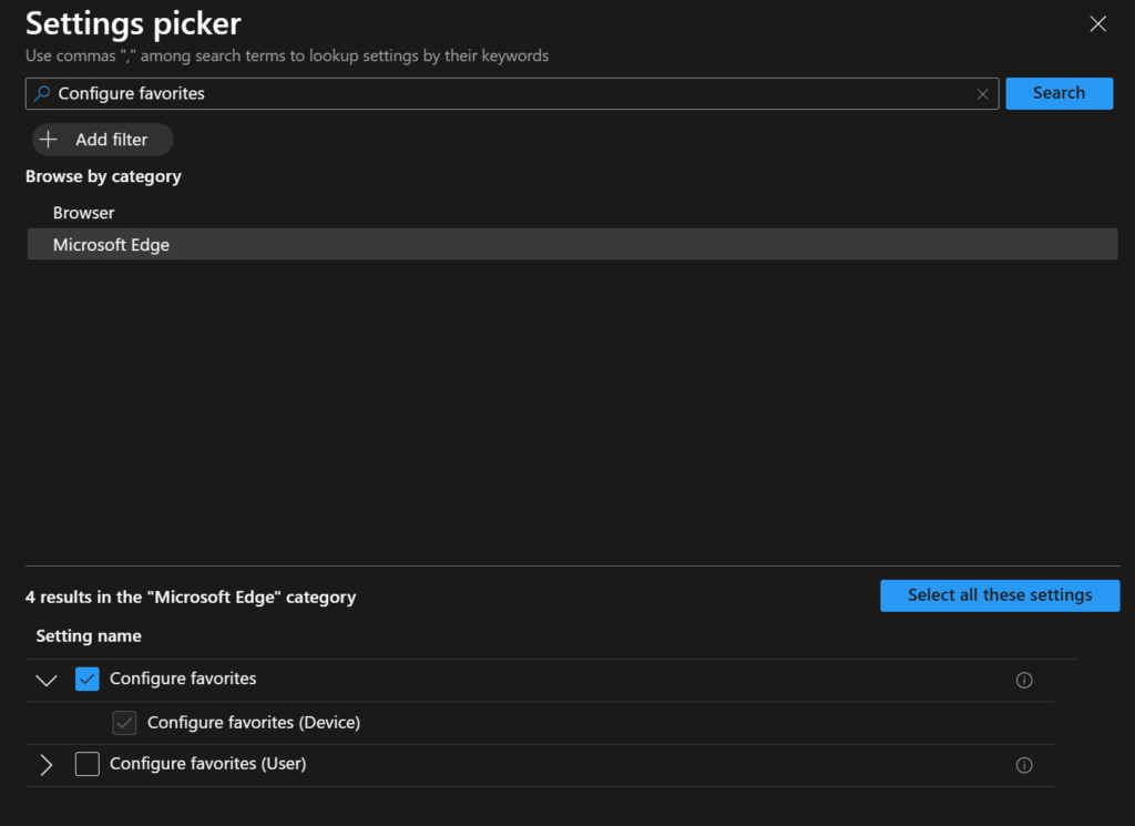 Smoothly Configure Managed Bookmarks in Microsoft Edge using Intune