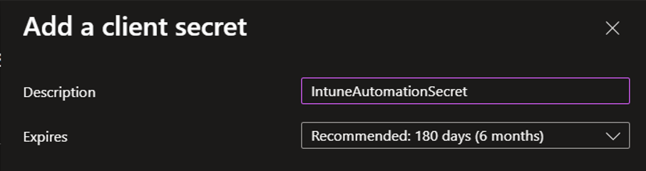 New Client Secret Expiration