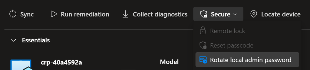 Rotate Local Admin Password Intune