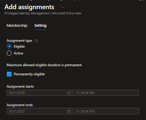 Intune Administrator PIM Eligible Assignment